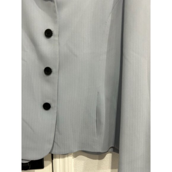 Alex Garfield by Garfield and Marks Womens Light Gray Blazer Black Collar SZ 14 - Picture 5 of 9
